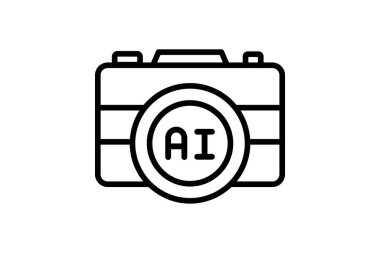 AI Fotoğraf Çizgisi simgesi, vektör, piksel mükemmel, illüstratör dosyası