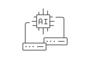 AI Altyapı İnce Çizgi simgesi, vektör, piksel mükemmel, illüstratör dosyası