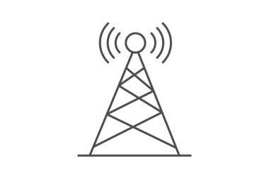 Radyo Kulesi ince çizgi simgesi, vektör, piksel mükemmel, illüstratör dosyası