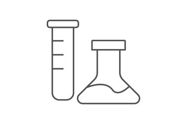 Test Tüpü İnce Çizgi simgesi, vektör, piksel mükemmel, illüstratör dosyası