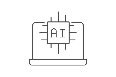 Laptop Teknoloji İnce Çizgisi simgesi, vektör, piksel mükemmel, illüstratör dosyası