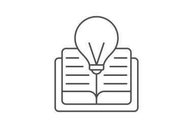 Yaratıcı Öğrenme İnce Çizgisi simgesi, vektör, piksel mükemmel, illüstratör dosyası
