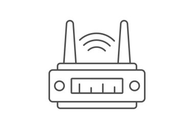 Yönlendirici ince simge, vektör, piksel mükemmel, illüstratör dosyası