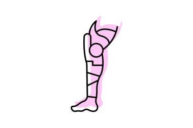 Robot Bacağı renk gölge ince simgesi, vektör, piksel mükemmel, illüstratör dosyası