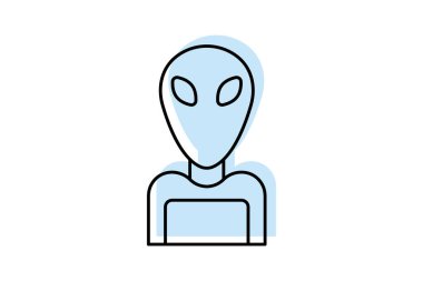 Alien color shadow thinline icon , vector, pixel perfect, illustrator file clipart