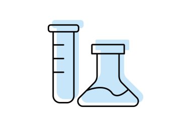 Test Tüpü renk gölge ince çizgi simgesi, vektör, piksel mükemmel, illüstratör dosyası