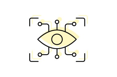 Göz teması renk gölge ince çizgi simgesi, vektör, piksel mükemmel, illüstratör dosyası