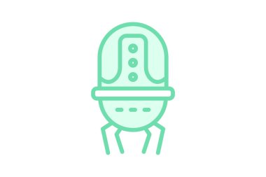 Nano Robot duoton çizgi simgesi, vektör, piksel mükemmel, illüstratör dosyası