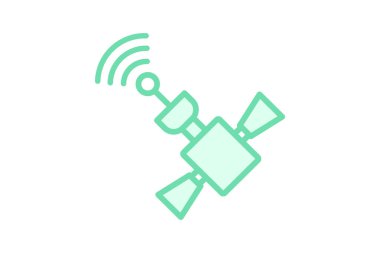 Uydu Çanağı duoton çizgi simgesi, vektör, piksel mükemmel, illüstratör dosyası