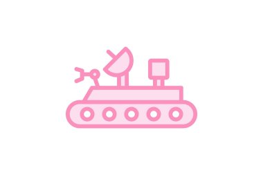 Uzay Gezgini çizgi simgesi, vektör, piksel mükemmel, illüstratör dosyası