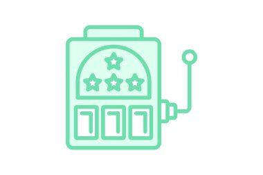 Slot Machine duotone çizgi simgesi, vektör, piksel mükemmel, illüstratör dosyası