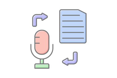 Konuşma Sentezi doğrusal renk simgesi, vektör, piksel mükemmel, illüstratör dosyası