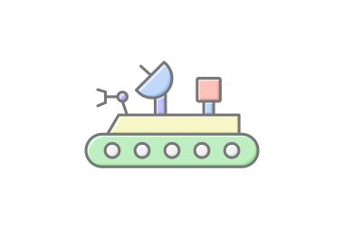 Uzay Gezgini renk simgesi, vektör, piksel mükemmel, illüstratör dosyası