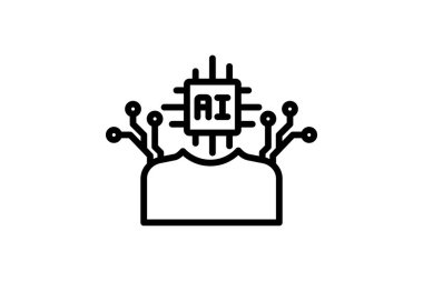 Ai çizgi yardımcı simgesi, vektör, piksel mükemmel, illüstratör dosyası