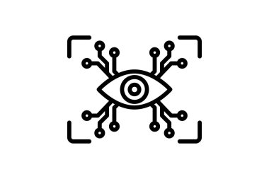Ai Vision çizgi simgesi, vektör, piksel mükemmel, illüstratör dosyası