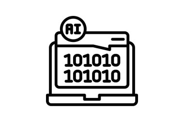Ai Programlama Kod Satırı simgesi, vektör, piksel mükemmel, illüstratör dosyası