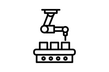 Ai İmalat Satır simgesi, vektör, piksel mükemmel, illüstratör dosyası