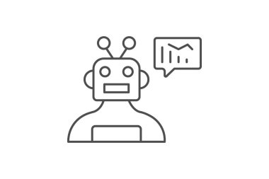 Ai Öngörü ince çizgi simgesi, vektör, piksel mükemmel, illüstratör dosyası