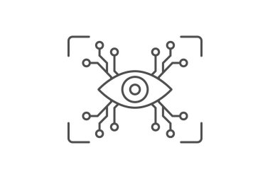 Ai Vision ince çizgi simgesi, vektör, piksel mükemmel, illüstratör dosyası