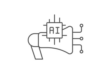 Ai Pazarlamada ince simge, vektör, piksel mükemmel, illüstratör dosyası