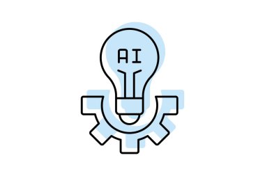 Ai Atılım renk gölge inceliği simgesi, vektör, piksel mükemmel, illüstratör dosyası