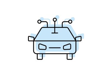 Özerk Sistem renk gölge ince çizgi simgesi, vektör, piksel mükemmel, illüstratör dosyası