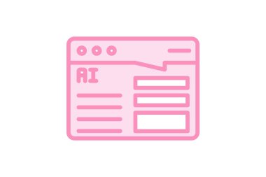 Ai Arayüz duoton satır simgesi, vektör, piksel mükemmel, illüstratör dosyası