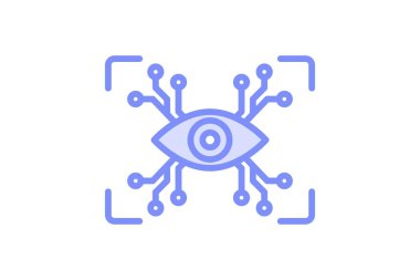 Ai Vision duotone çizgi simgesi, vektör, piksel mükemmel, illüstratör dosyası