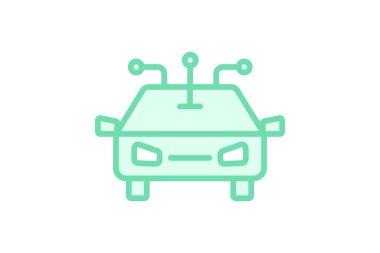 Özerk Sistem duoton çizgi simgesi, vektör, piksel mükemmel, illüstratör dosyası