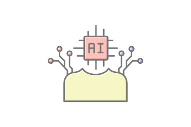 Ai Çizgi Asistanı renk simgesi, vektör, piksel mükemmel, illüstratör dosyası