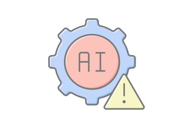 Ai Risk Yönetimi çizgi simgesi, vektör, piksel mükemmel, illüstratör dosyası