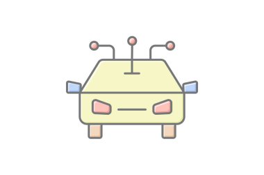 Özerk Sistem doğrusal renk simgesi, vektör, piksel mükemmel, illüstratör dosyası