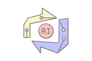 Azure Ai doğrusal renk simgesi, vektör, piksel mükemmel, illüstratör dosyası