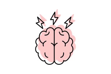 Şeffaf bir arkaplanda beyin vektör çizimi. Birinci kalite semboller. kavram ve grafik tasarımı için vektör çizgisi düz simgesi.