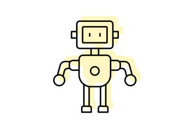 Kolları ve bacakları olan karalama robotu.