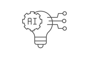 Ai Driven Innovation thinline icon , vector, pixel perfect, illustrator file clipart