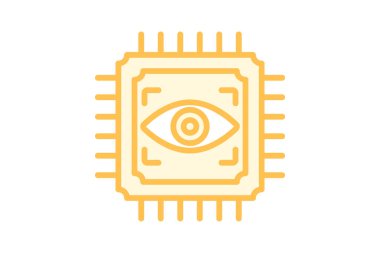 Cpu çip simgesi, vektör illüstrasyonu