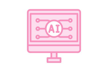 ai Yapay Zeka simgesi Doldurulmuş dış hat biçimi