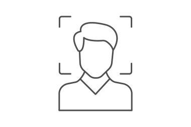 Resim Tanıma İnce Çizgisi simgesi, vektör, piksel mükemmel, illüstratör dosyası