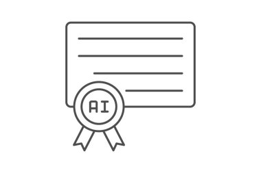 Ai Derece ince çizgi simgesi, vektör, piksel mükemmel, illüstratör dosyası