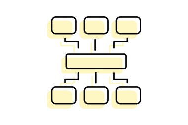 Karar Ağaçları renk gölge inceltici simge, vektör, piksel mükemmel, illüstratör dosyası