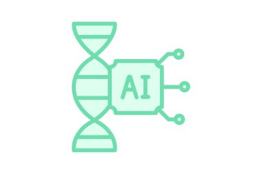 Ai DNA duotone çizgi simgesi, vektör, piksel mükemmel, illüstratör dosyası