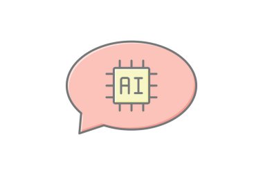 Ai İletişim lineal renk simgesi, vektör, piksel mükemmel, illüstratör dosyası