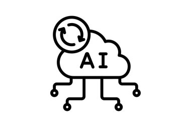 Bulut Eşzamanlama çizgi simgesi, vektör, piksel mükemmel, illüstratör dosyası