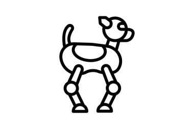 Robot Köpek çizgi simgesi, vektör, piksel mükemmel, illüstratör dosyası