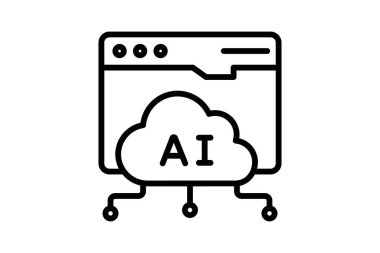 Bulut Web çizgisi simgesi, vektör, piksel mükemmel, illüstratör dosyası