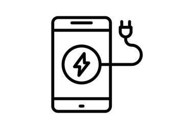 Mobil Güç çizgisi simgesi, vektör, piksel mükemmel, illüstratör dosyası