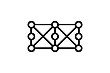 Sinirsel Ağ çizgisi simgesi, vektör, piksel mükemmel, illüstratör dosyası