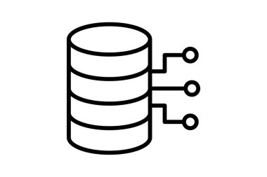 Ai Veritabanı Satır simgesi, vektör, piksel mükemmel, illüstratör dosyası