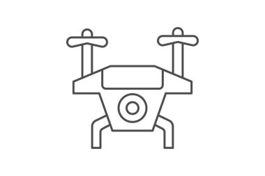 Ai Drone ince çizgi simgesi, vektör, piksel mükemmel, illüstratör dosyası